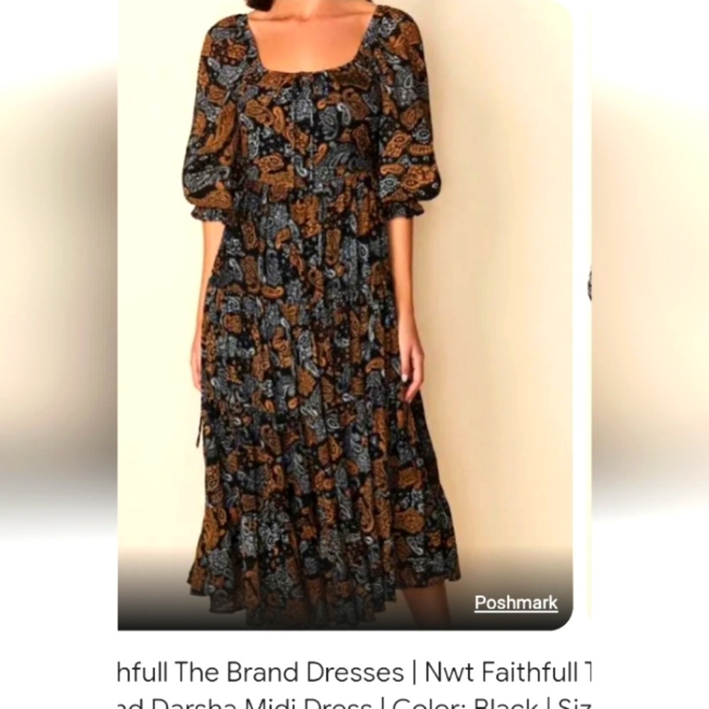 Faithful the Brand Darsha Midi Dress Size 10